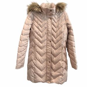 Marc New York Andrew Marc Down Puffer Coat M Taupe 34” Detachable Hood